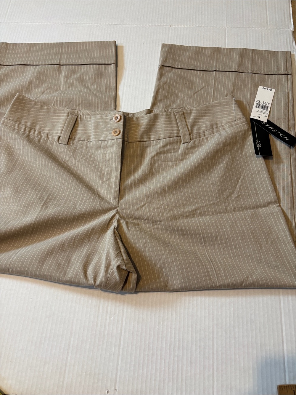 AGB Pinstriped Dress Pants in Light Taupe